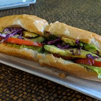 Avocado veggie sandwich at House of Fruit Shakes in Vientiane