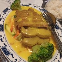 Vegan chicken with veggies at Asia Paradies in Vienna