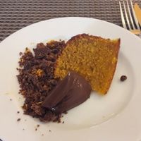 vegan desert at Restaurant Paisatges in La Seu Durgell