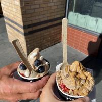 Vanilla with fresh berries and marshmallows + strawberries, some crunch (can’t remember what) and almond butter   at Pressed Juicery in Hollywood