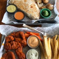 Gringa and hot wings with fries at Revolucion Verde - Colonia Primavera in Monterrey