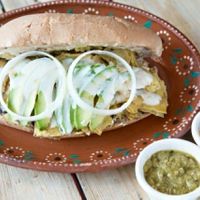 torta de chilaquiles at Revolucion Verde - Colonia Primavera in Monterrey