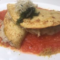 Tortillas with mushroom stuffing at Shakti en Chile in Santiago