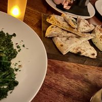 Hummus and brocollini   at Nuba - Kitsilano in Vancouver