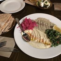 Hummus from the feast  at Nuba - Kitsilano in Vancouver