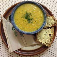 Sweetcorn Soup. at Rustic Bakes Tea Room in Lancaster