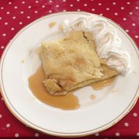 Pancake with Maple Syrup & Cream. at Rustic Bakes Tea Room in Lancaster