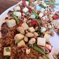 Thai flatbread made vegan   at Saranac Public House in Spokane