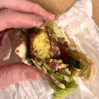 hummus and falafel wrap  at Hummus House UK in Coventry