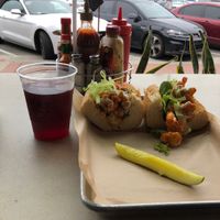 Dory’s Buffalo Mary with a view! at Dory Deli in Newport Beach