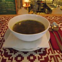 Daily 'Green nostalgy' soup at Sunmoon - Shandor Petiofi in Sofia