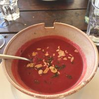 beetroot soup at La Huella in Jose Ignacio