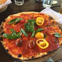 pizza without cheese at La Huella in Jose Ignacio