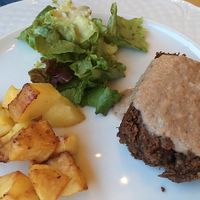 Lentil pie with carrot sauce at Casa Scaparone in Alba