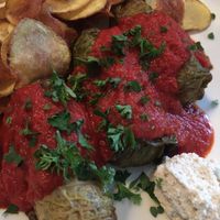 Crispy potatoes at Lokal Vegan Bistro in Warsaw