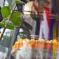 Dessert and political messages 👍 at Lokal Vegan Bistro in Warsaw