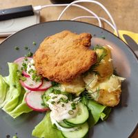 Classic polish schabowy at Lokal Vegan Bistro in Warsaw