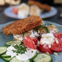 Traditional plate at Lokal Vegan Bistro in Warsaw