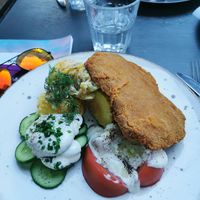 Vegan chop at Lokal Vegan Bistro in Warsaw