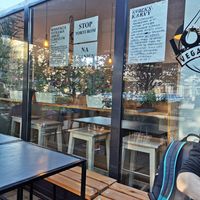 Outside at Lokal Vegan Bistro in Warsaw