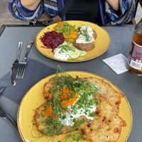 Potato pancakes   at Lokal Vegan Bistro in Warsaw