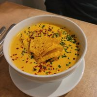 cheesy soup from heaven at Lokal Vegan Bistro in Warsaw