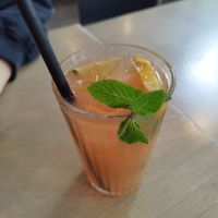 This was delicious homemade grapefruit lemonade at Lokal Vegan Bistro in Warsaw