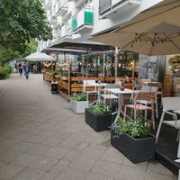 Garden outside. I judge my bad skills of taking nice pictures at Lokal Vegan Bistro in Warsaw