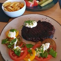 Seitan Steak (below) and Schabowe/Schnitzel (above) at Lokal Vegan Bistro in Warsaw