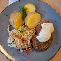 Millet Patties at Lokal Vegan Bistro in Warsaw