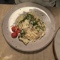 Carbonara  at Lokal Vegan Bistro in Warsaw