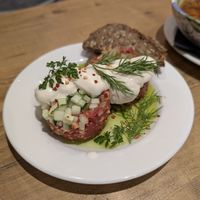 vegan tartar at Lokal Vegan Bistro in Warsaw