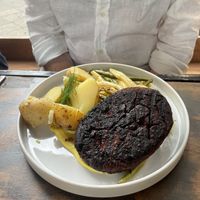 Seitan steak (looks better once cut open)  at Lokal Vegan Bistro in Warsaw