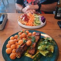 Generous portions of tasty food at Lokal Vegan Bistro in Warsaw