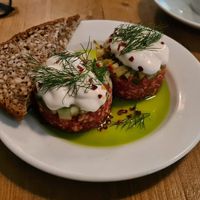 Tatar (very tasty) at Lokal Vegan Bistro in Warsaw