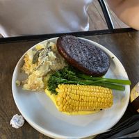 Seitan steak and hollandaise sauce  at Lokal Vegan Bistro in Warsaw