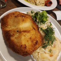 Cutlet with mashed potatoes and sauerkraut at Lokal Vegan Bistro in Warsaw