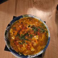 Pumpkin soup at Lokal Vegan Bistro in Warsaw