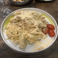Carbonara   at Lokal Vegan Bistro in Warsaw