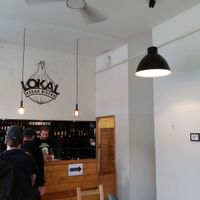 Inside the restaurant at Lokal Vegan Bistro in Warsaw