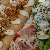 Russian pancake at Lokal Vegan Bistro in Warsaw