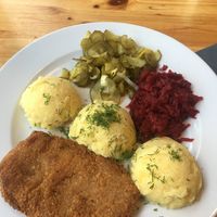 Vegan cutlet, typical polish food but made vegan! at Lokal Vegan Bistro in Warsaw