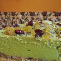 Raw vegan avocado cheesecake  at Vegettoria - Sladkishnicata in Sofia