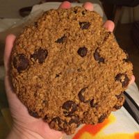 massive oat and chocolate cookie at VIVA in Madrid