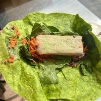 Vegan tofu wrap (before adding in the dragon sauce)  at Fluide Juice Bar in Mont-tremblant