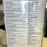 Menu 2 at Passion Cafe at BFit Ibiza Sports Club in Ibiza