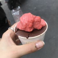 strawberry plus chocolate at Ciacco Gelato Senz'altro in Milan