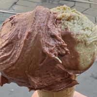 Chocolate and pistachio   at Ciacco Gelato Senz'altro in Milan