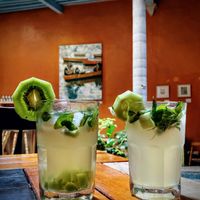 Kiwi mojito and Cucumber mojito. Wonderful! at El Lechon Ilustrado in Guanajuato