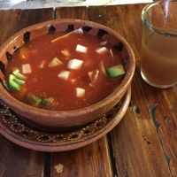 Sopa azteca con queso de papa   at La Colmena in San Andres Cholula